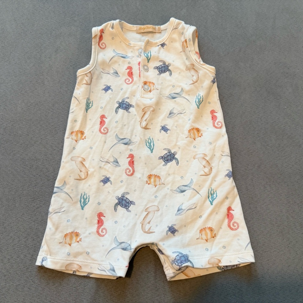 Sea Life Print Baby Romper